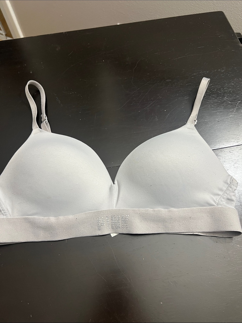 PINK Victoria's Secret Light Gray Seamless Wireless Bra